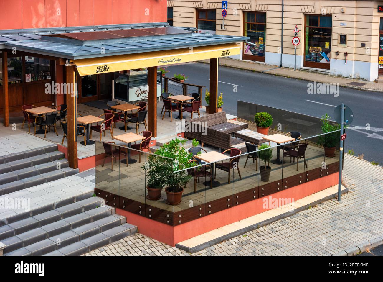 Centre-ville de Tapolca, dans le Balaton Uplands, Hongrie Banque D'Images