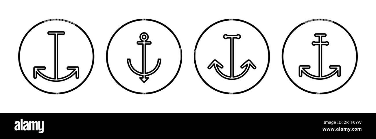 Vecteur d'icône d'ancrage. Panneau d'ancrage. symbole marin Illustration de Vecteur