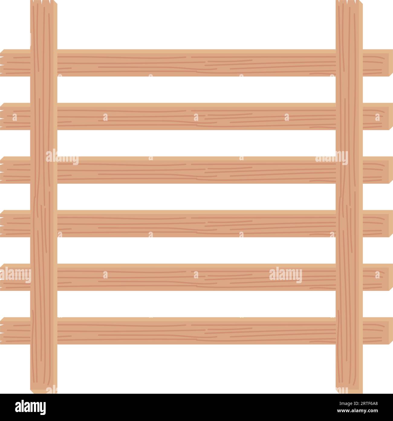 objet de clôture en bois de jardin Illustration de Vecteur