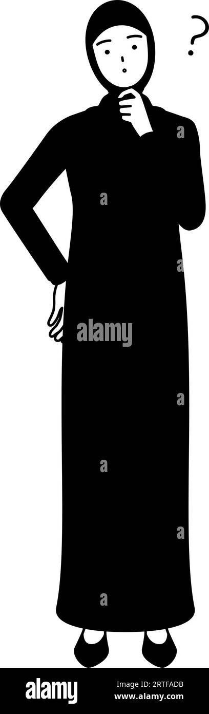 Femme musulmane hochant la tête en question, Illustration vectorielle Illustration de Vecteur