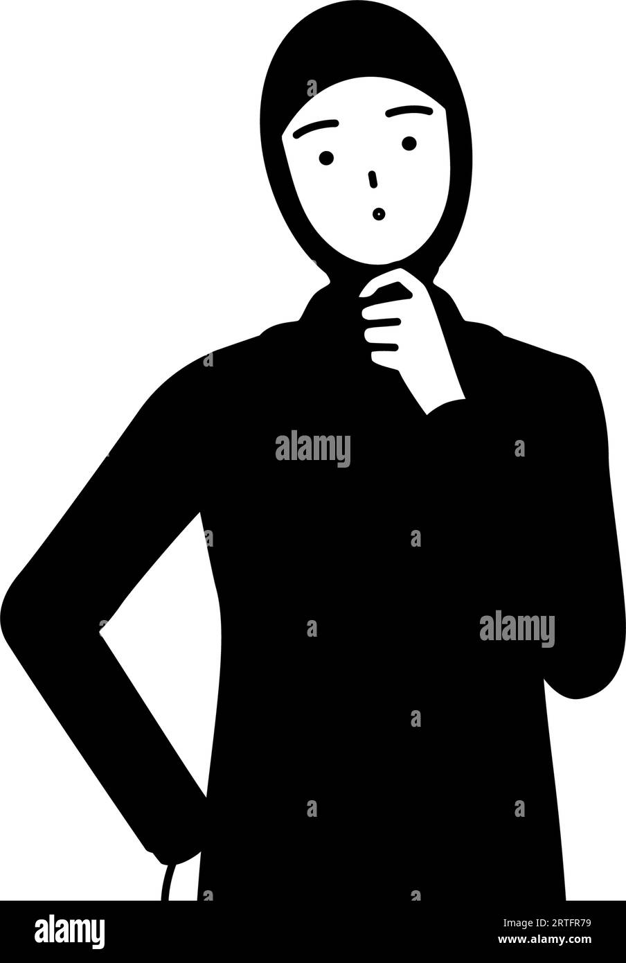 Femme musulmane hochant la tête en question, Illustration vectorielle Illustration de Vecteur