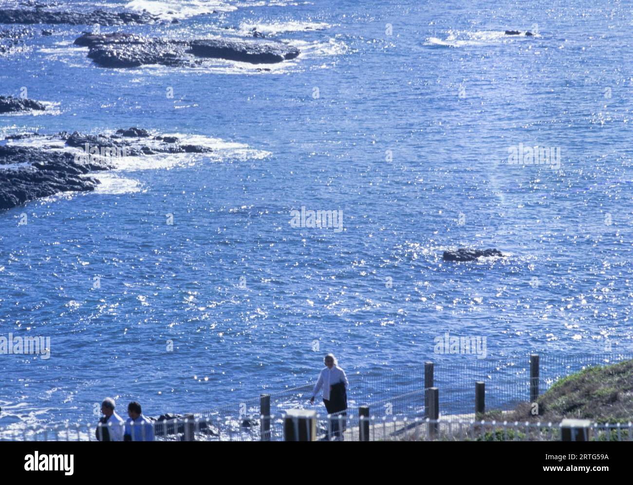 Melbourne, Australie décembre 1999 : vue historique du paysage côtier de Melbourne dans les années 1990, capturant la beauté sereine de l'époque. Banque D'Images