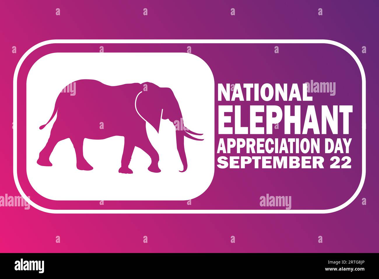 Journée nationale d'appréciation des éléphants. Septembre 22. Concept de vacances. Modèle pour arrière-plan, bannière, carte, affiche avec inscription de texte. Vecteur Illustration de Vecteur