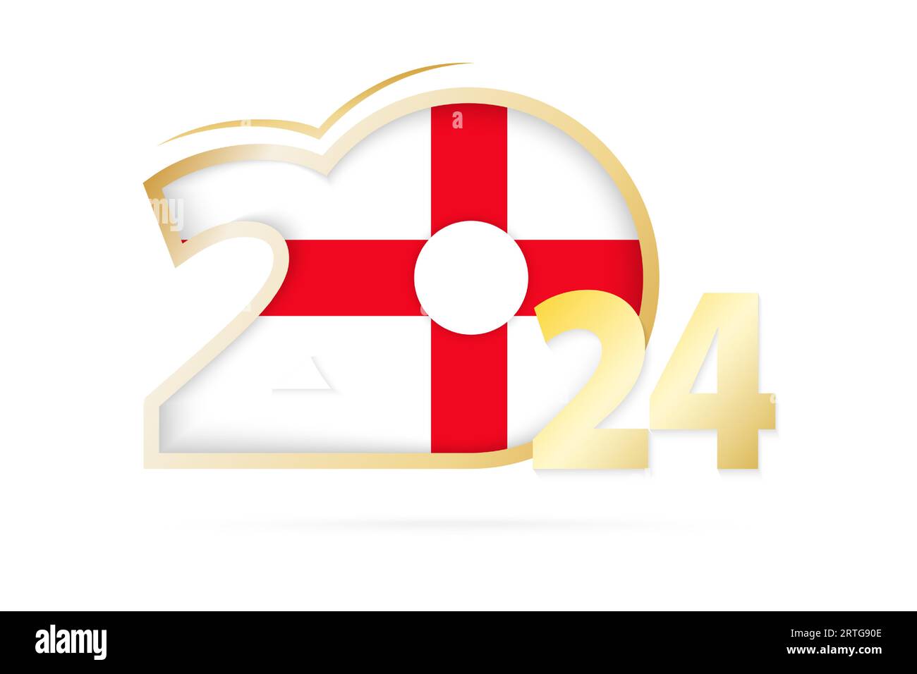 Année 2024 avec motif drapeau de l'Angleterre. Illustration vectorielle. Illustration de Vecteur