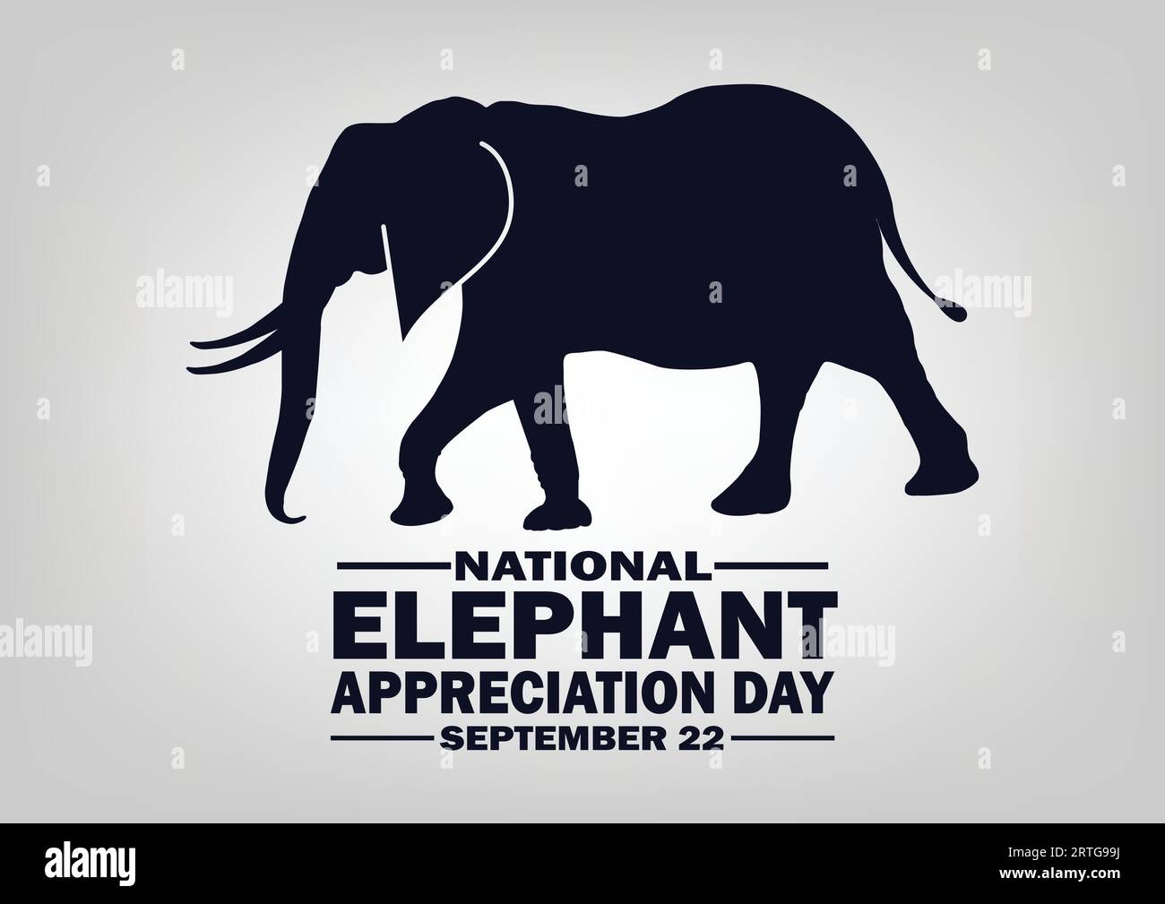 Illustration vectorielle du jour national d'appréciation de l'éléphant. Septembre 22. Convient pour carte de voeux, affiche et bannière Illustration de Vecteur