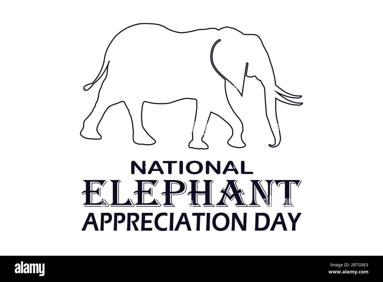 Journée nationale d'appréciation des éléphants. Illustration vectorielle. Convient pour carte de voeux, affiche et bannière Illustration de Vecteur