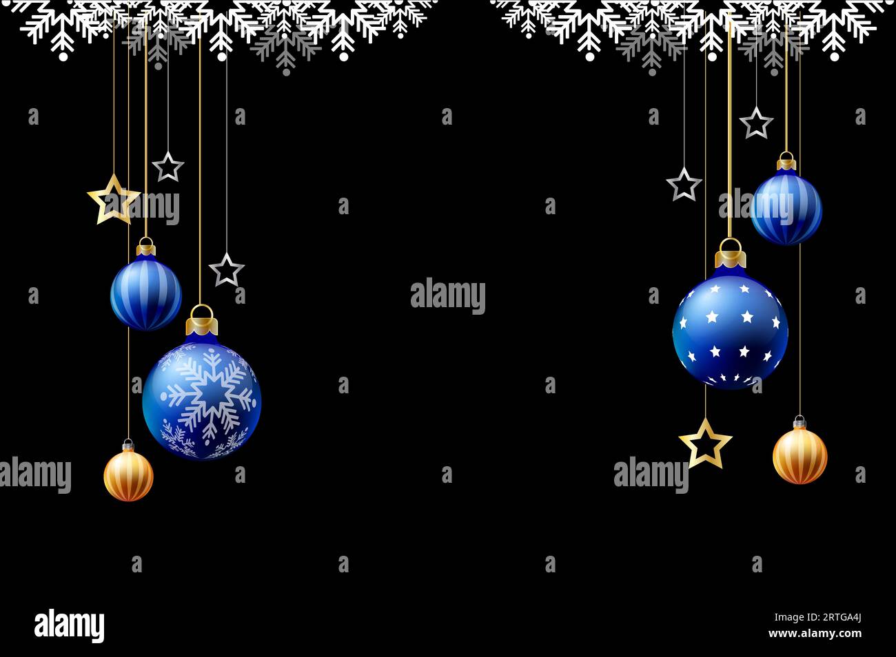 Boule de cadre Joyeux Noël sur fond noir Banque D'Images