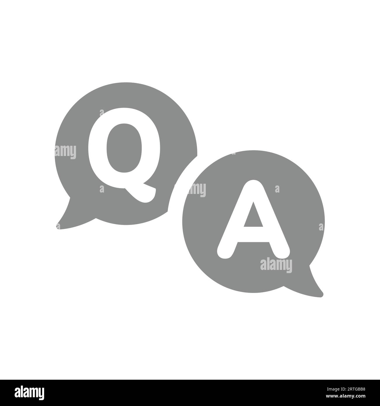 Q et Une icône de bulle de chat vectoriel. FAQ, questions et réponses symbole de nuage de ballon de parole. Illustration de Vecteur
