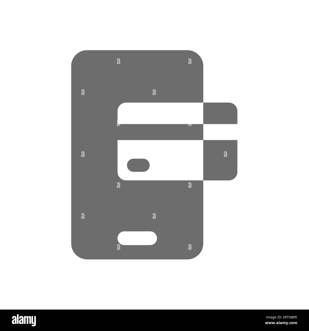 Icône de vecteur de paiement par téléphone et carte. Payer avec smartphone et symbole bancaire. Illustration de Vecteur