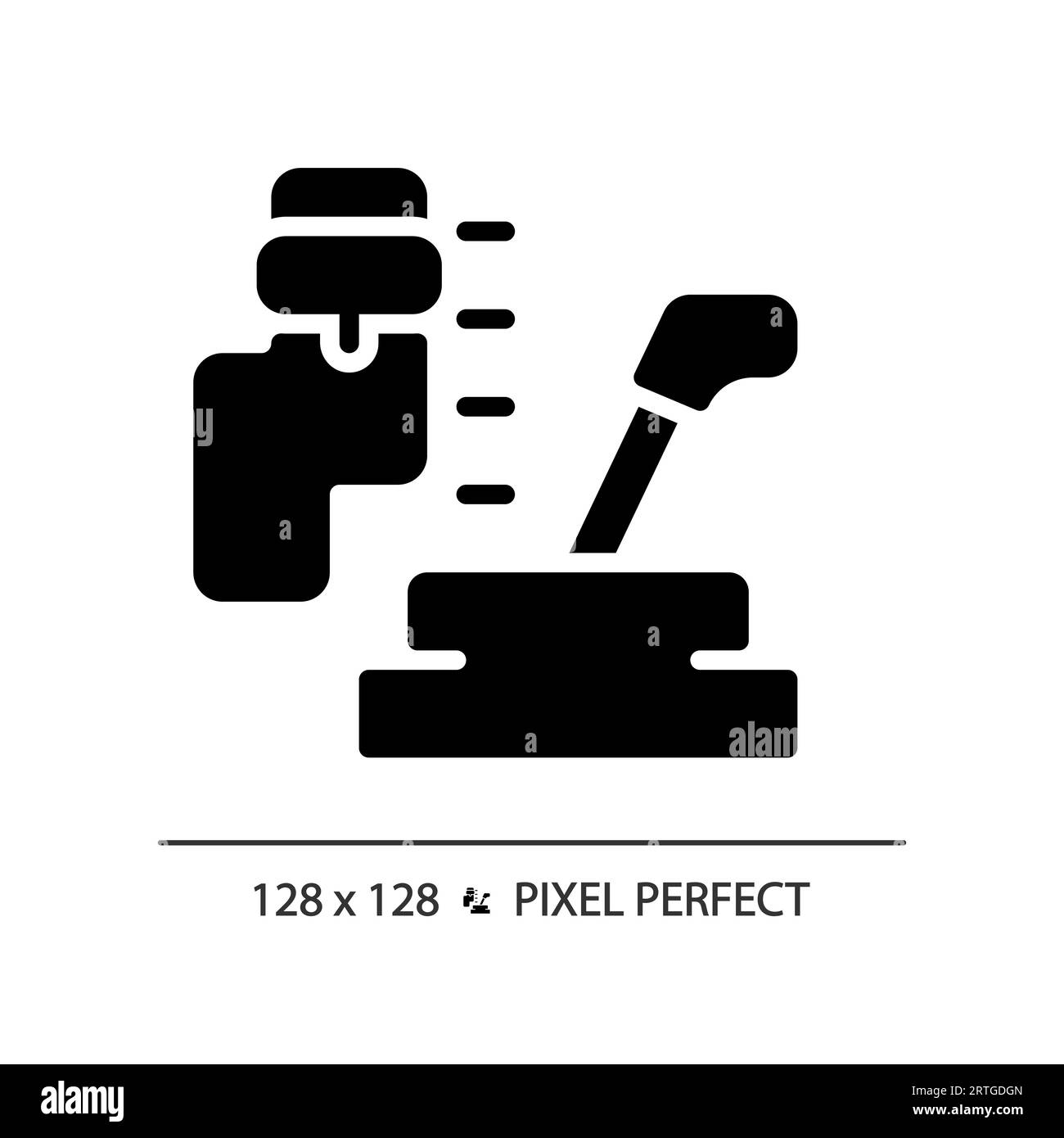 Icône de boîte de vitesses de voiture de style glyphe 2D. Illustration de Vecteur