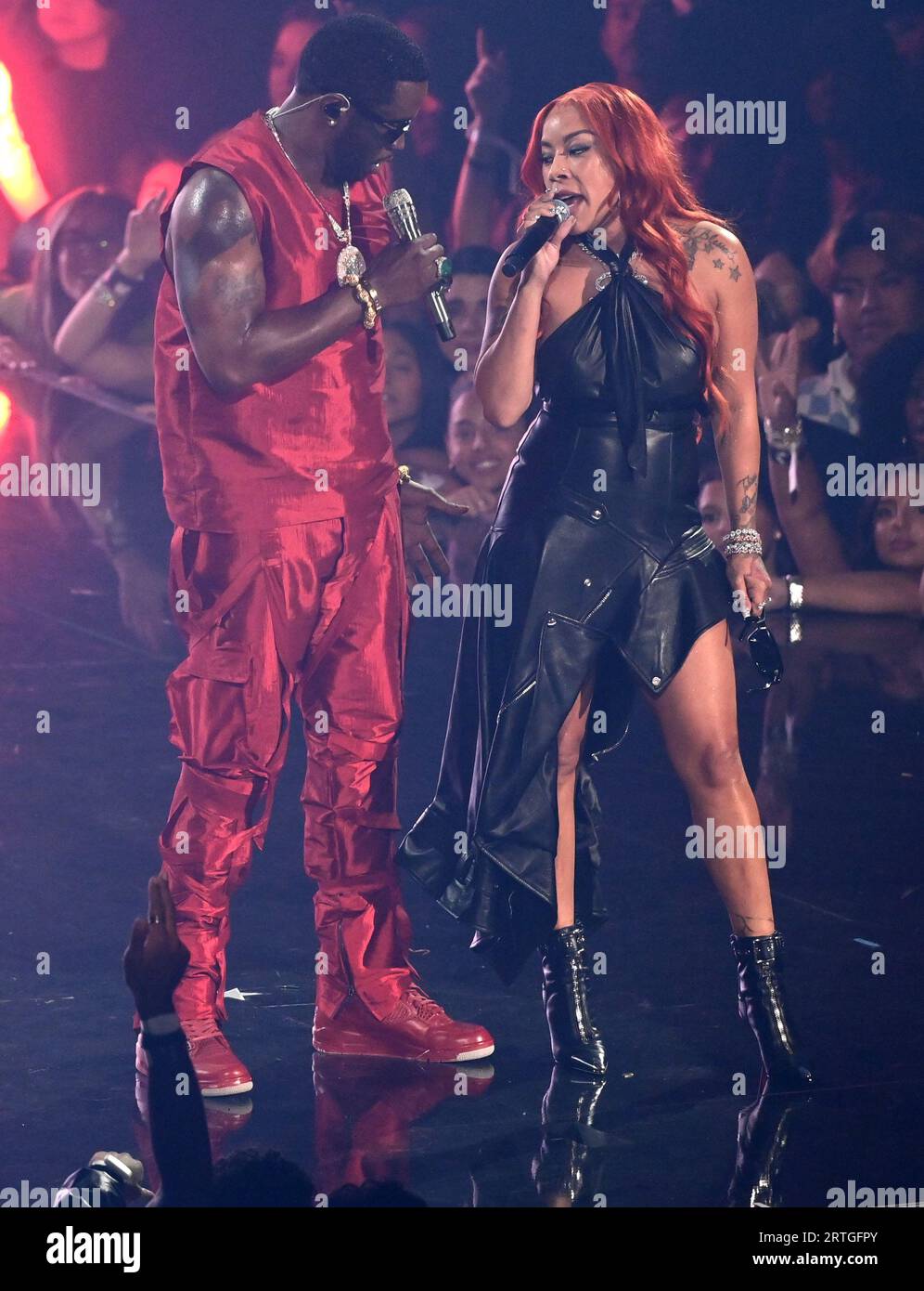 Newark, États-Unis. 12 septembre 2023. Keyshia Cole et P Diddy aux MTV Video Music Awards 2023, au Prudential Center, New Jersey. Crédit : Doug Peters/EMPICS/Alamy Live News Banque D'Images
