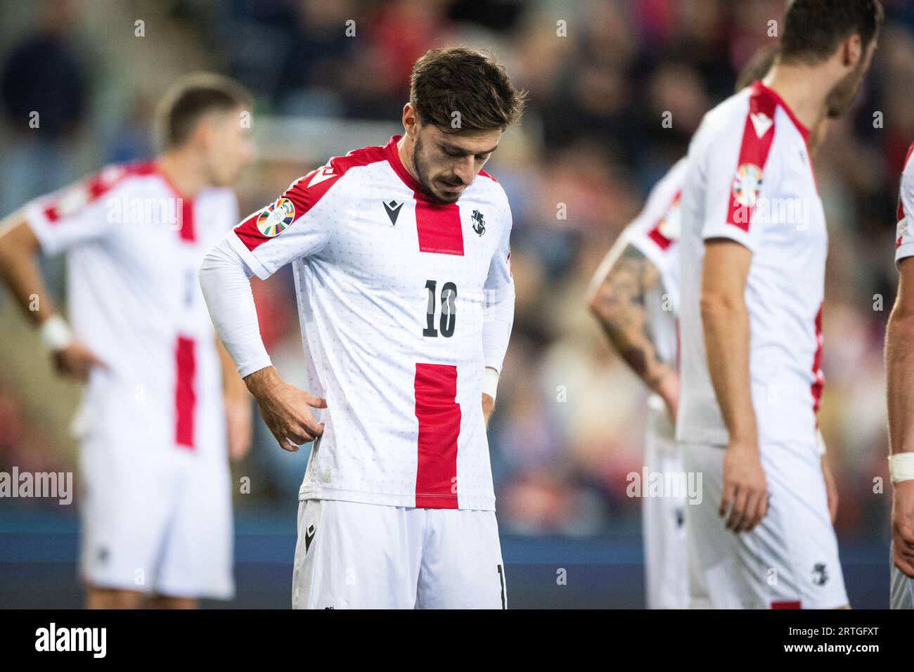 Oslo, Norvège. 12 septembre 2023. OTAR Kiteishvili (10), de Géorgie, a été vu lors du match de qualification de l'UEFA Euro 2024 entre la Norvège et la Géorgie à l'Ullevaal Stadion à Oslo. (Crédit photo : Gonzales photo/Alamy Live News Banque D'Images