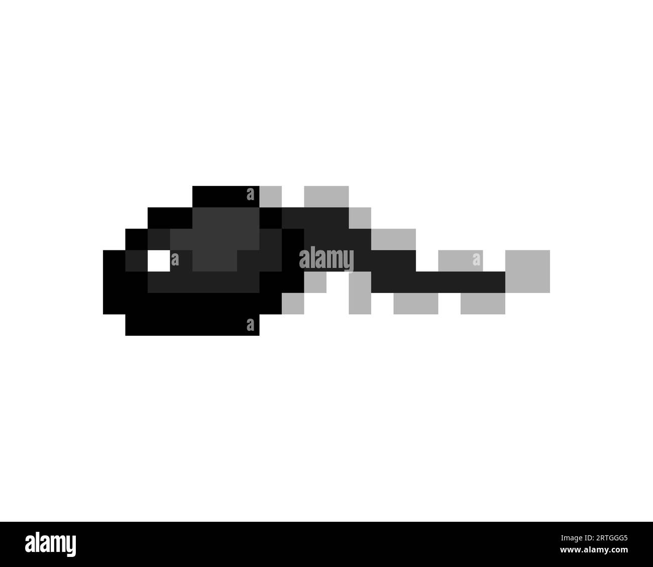 Têtard pixel art. 8 bit Frog Larva. Illustration vectorielle pixelisée Illustration de Vecteur