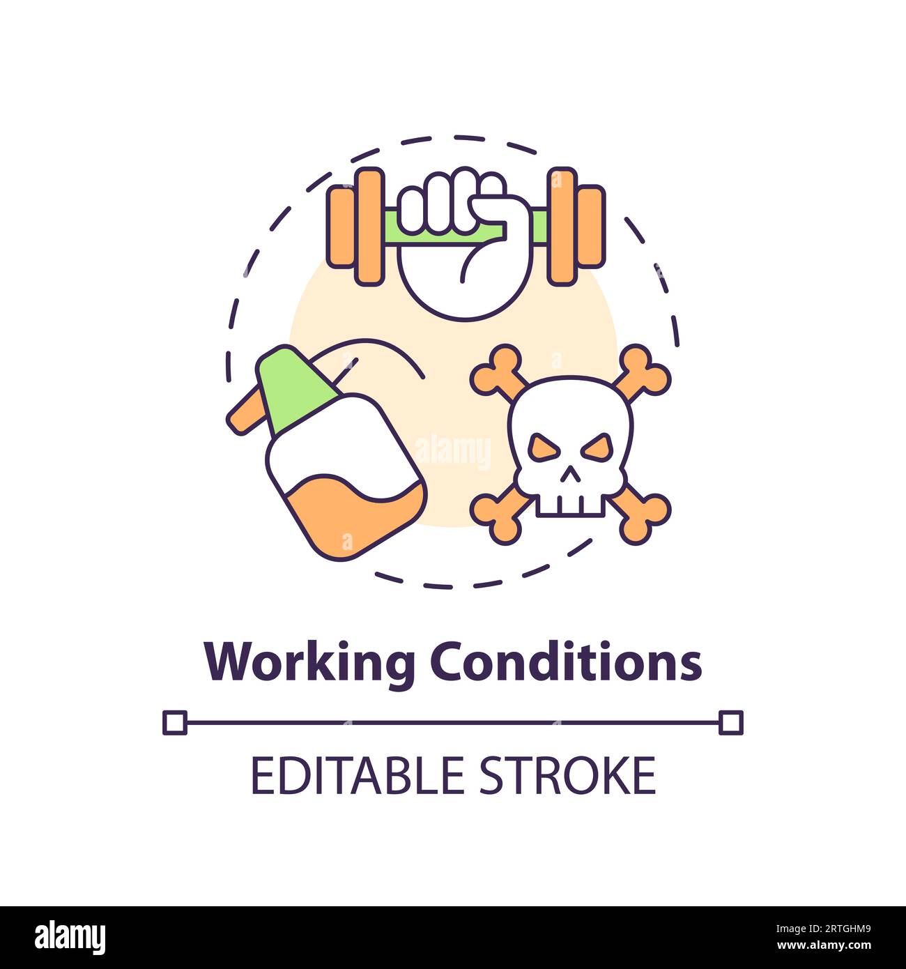 Icône de concept multicolore des conditions de travail Illustration de Vecteur