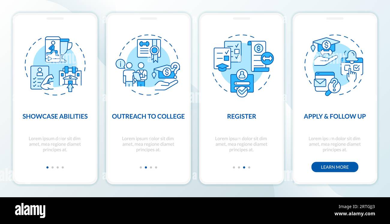 Bourse athlétique Walkthrough avec concept d'icônes de ligne Illustration de Vecteur