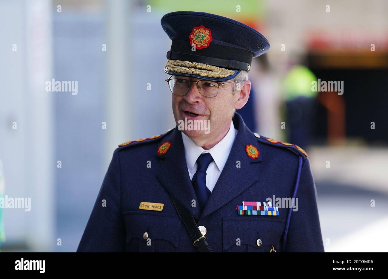 Photo de dossier datée du 26/05/23 du commissaire de Garda Drew Harris. Les membres de la Garda Representative Association, qui représente les officiers de base, ont massivement voté contre la confiance dans le plus haut officier de la Force, le commissaire Drew Harris, par 98,7%. Date de publication : mercredi 13 septembre 2023. Banque D'Images