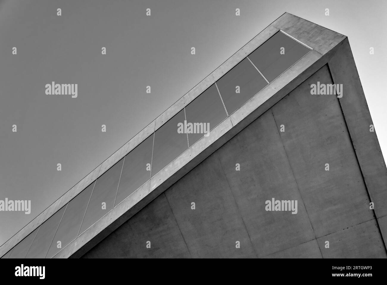 Détails en noir et blanc du musée MAXXI, Rome, Italie Banque D'Images