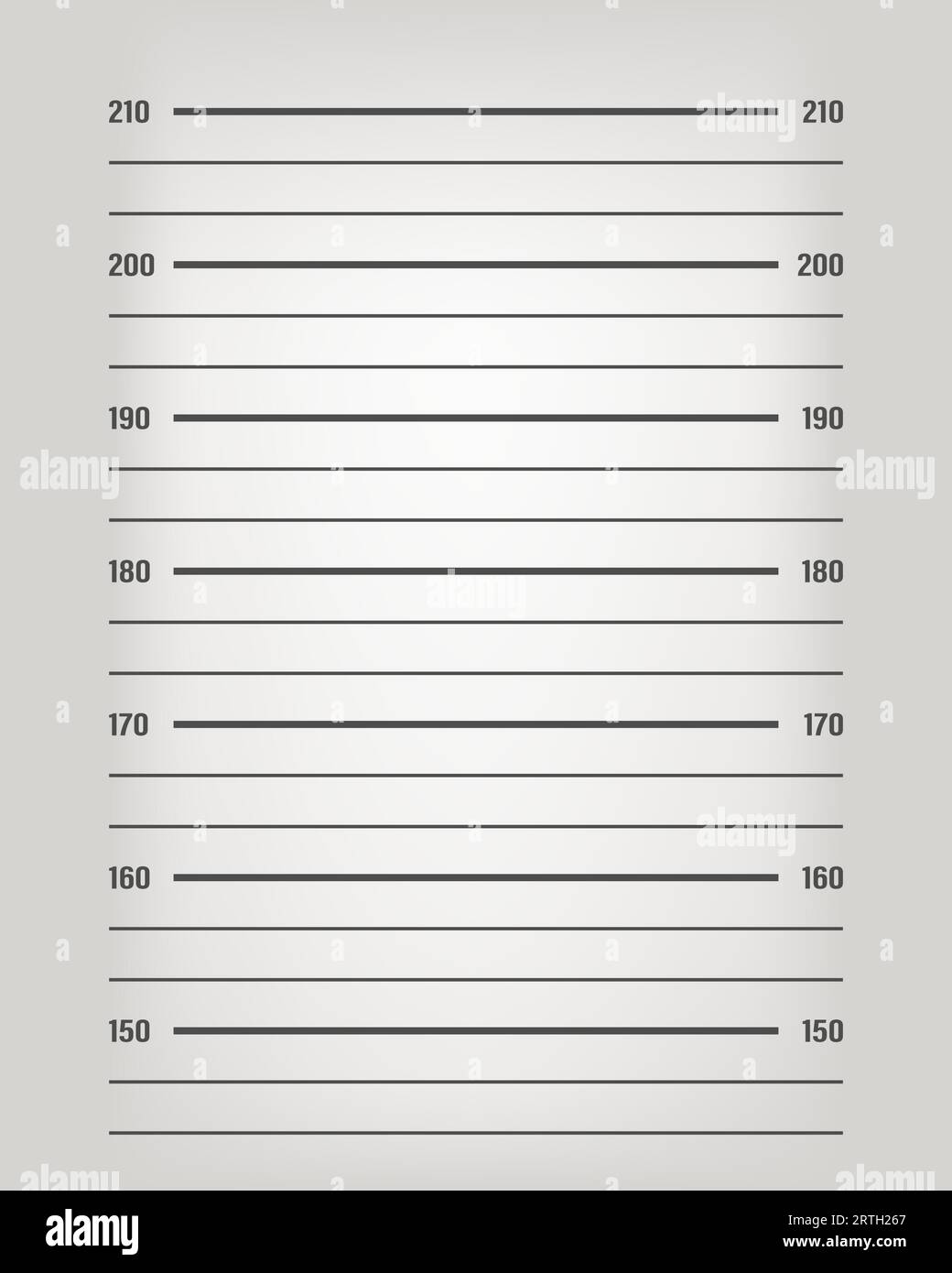 Balance de mugshot de police. Maquette d'arrière-plan de gamme. Alignement de police centimétrique. Modèle d'arrière-plan Mugshot. Fond de ligne à l'ancienne avec lumière. PRI Illustration de Vecteur