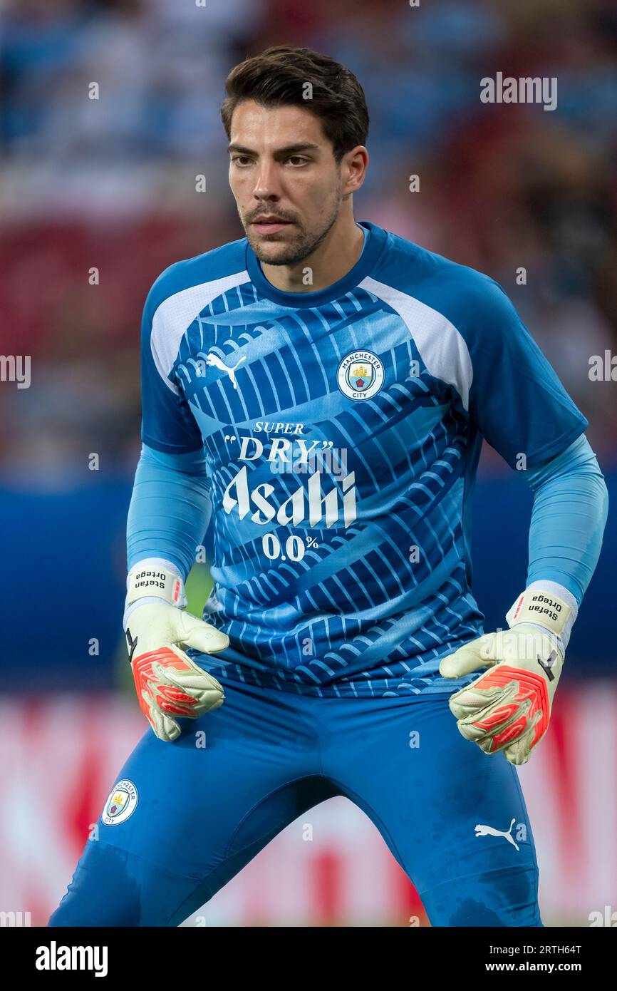 Athènes, Grèce - 16 août 2023 : le joueur de Manchester City Stefan Ortega en action lors de la finale de la Super coupe de l'UEFA entre Manchester City et S. Banque D'Images