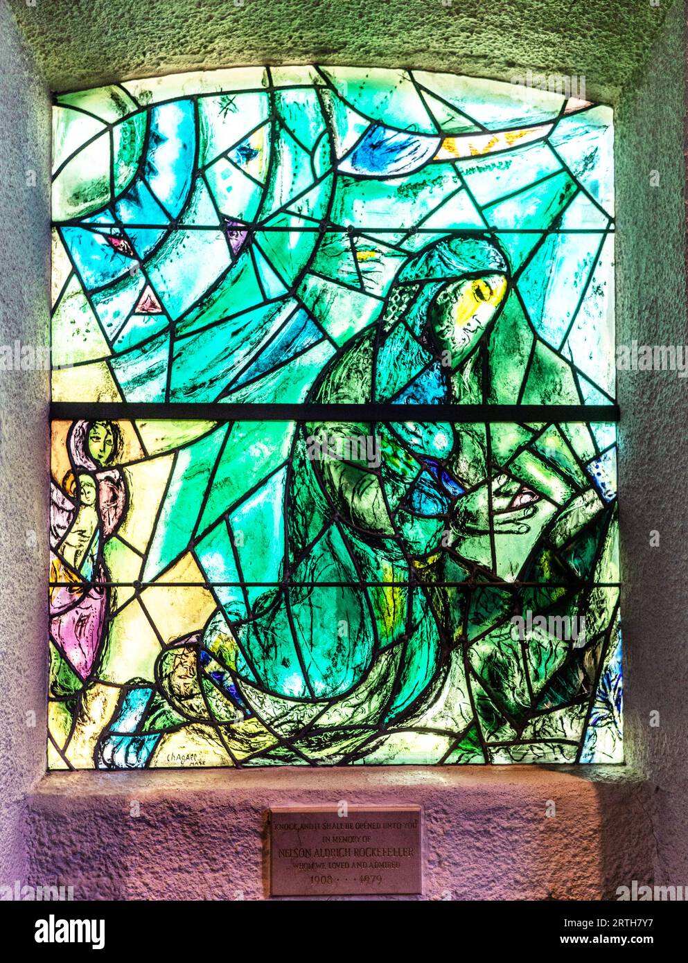 Les vitraux Chagall dans l'église Union de Pocantico Hills New York State USA Banque D'Images