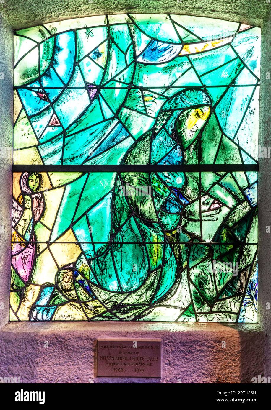 Les vitraux Chagall dans l'église Union de Pocantico Hills New York State USA Banque D'Images