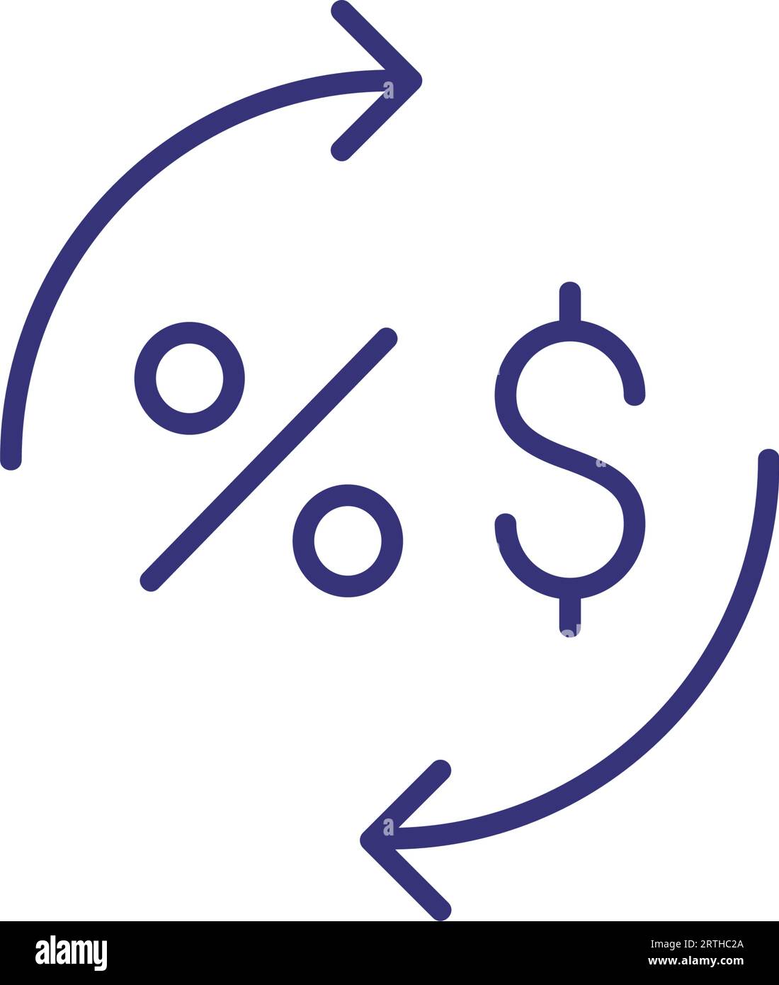 Icône de ligne de circulation en dollars et en pourcentage Illustration de Vecteur