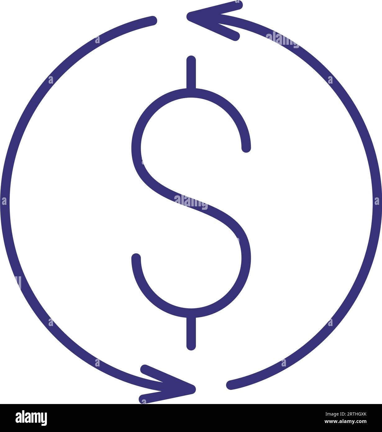 Icône de circulation de ligne de monnaie Illustration de Vecteur