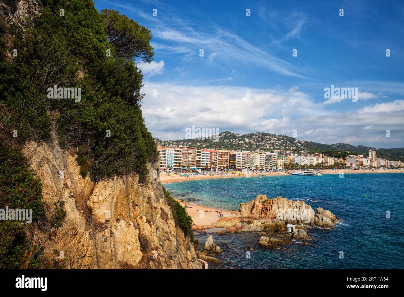 Ville de Lloret de Mar en Catalogne, Espagne, Costa Brava littoral pittoresque de la Mer Méditerranée Banque D'Images