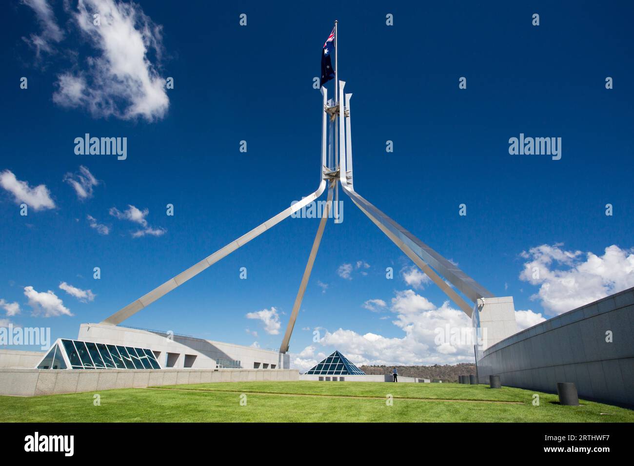 La magnifique architecture du Parlement de l'Australie à Canberra, Territoire de la capitale australienne, Australie Banque D'Images