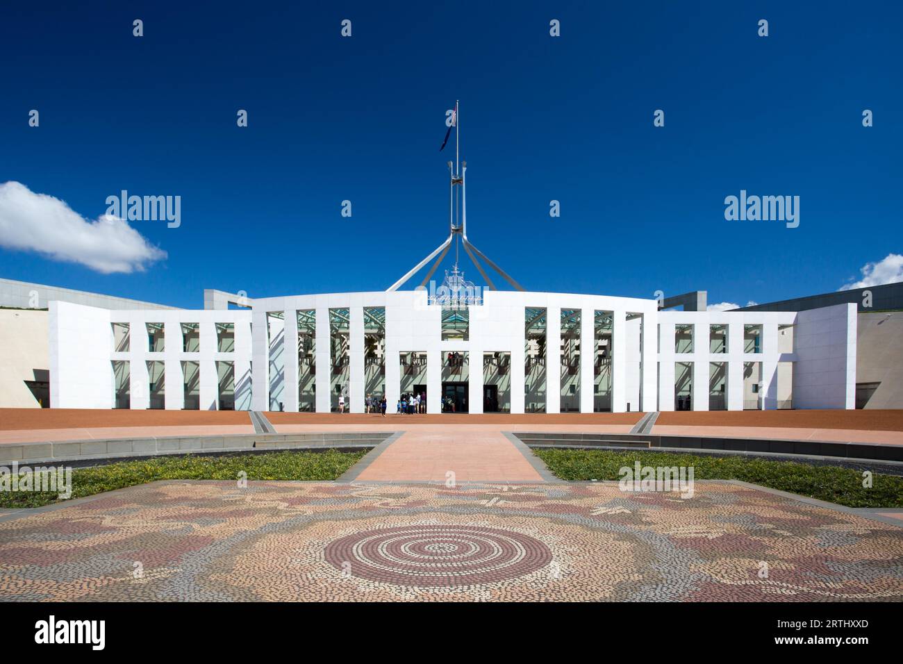 La magnifique architecture du Parlement de l'Australie à Canberra, Territoire de la capitale australienne, Australie Banque D'Images