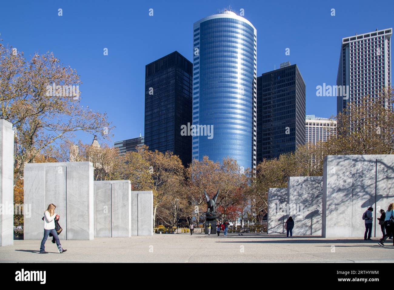 New York, États-Unis d'Amérique, 18 novembre 2016 : Navy Memorial à Battery Park dans le Lower Manhattan Banque D'Images