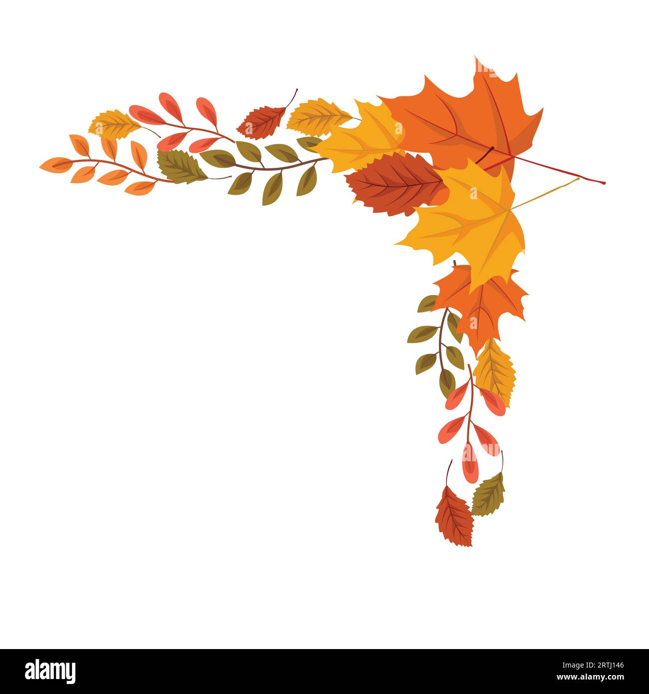 Concevez un coin du modèle de beauté d'automne. Illustration stock beauté automne, couleur feuille d'automne, automne, coin - Description, cadre - composition, L Illustration de Vecteur
