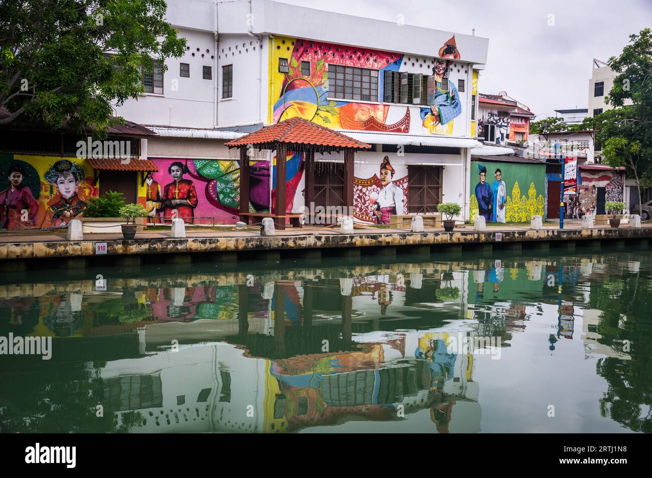 La ville de Malacca en Malaisie, canal Banque D'Images