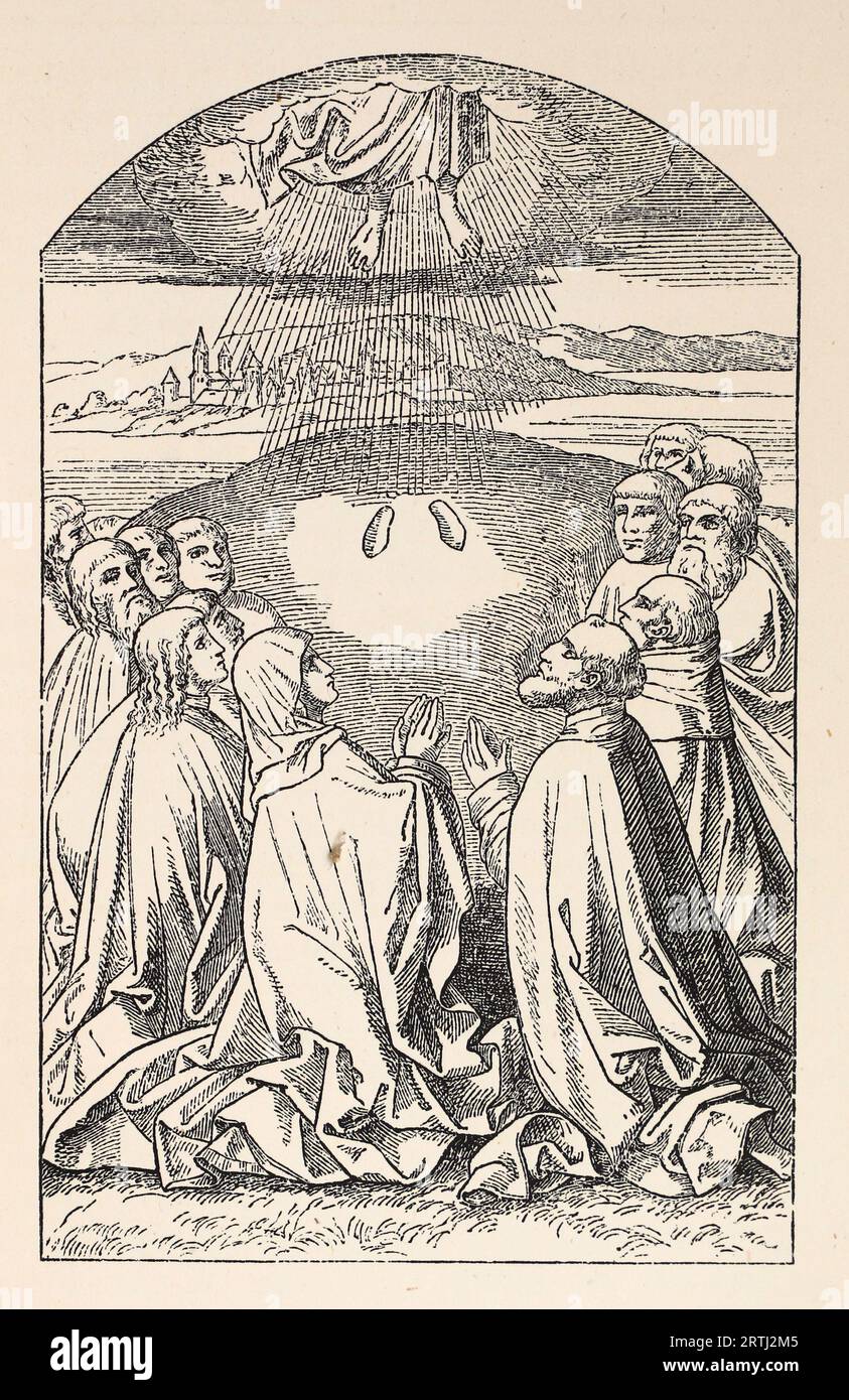 L'Ascension du Christ, du Missel de Vienne. Gravure de vies des Saints (mai) de Sabin Baring-Gould, 1897. Banque D'Images