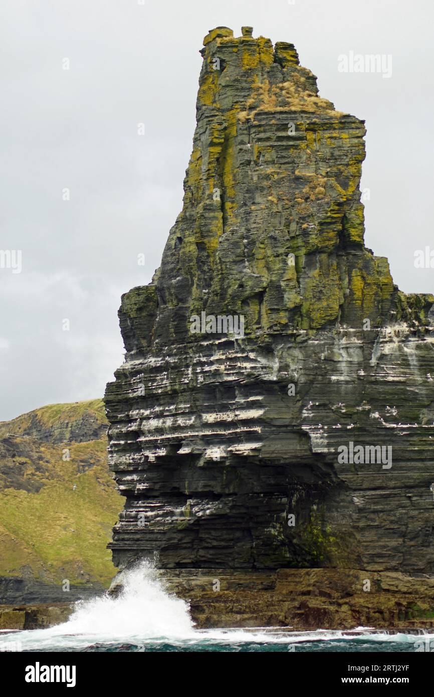 Wild Atlantic Way, excursion en bateau sur les falaises de Moher. Les falaises de Moher sont les falaises les plus connues en Irlande. Ils sont situés au sud-ouest Banque D'Images