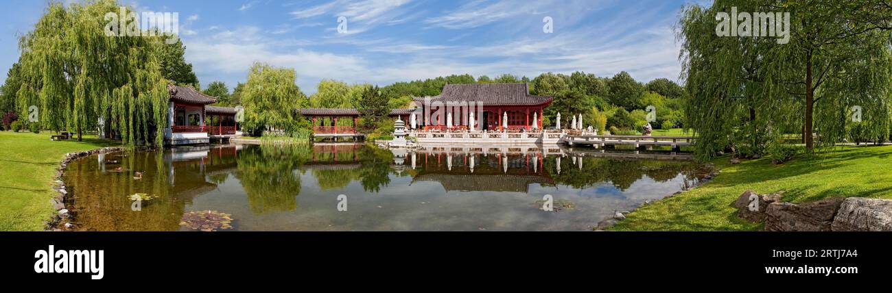 Panorama jardin chinois Jardins du monde Marzahn Berlin Allemagne Banque D'Images