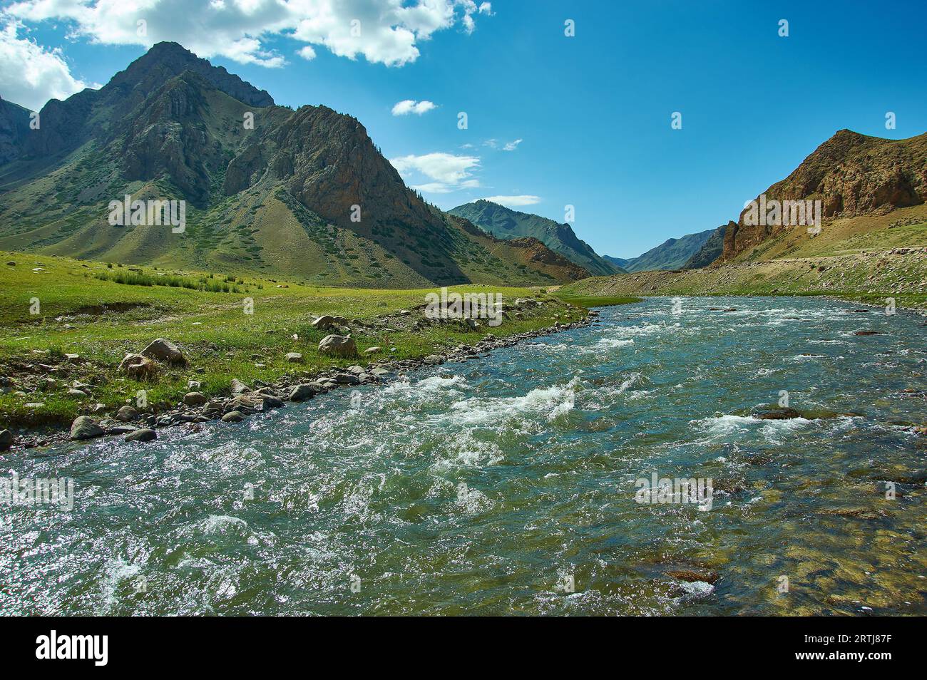 Road to son-Kul Lake, Teshik tract, Kirghizistan, Banque D'Images