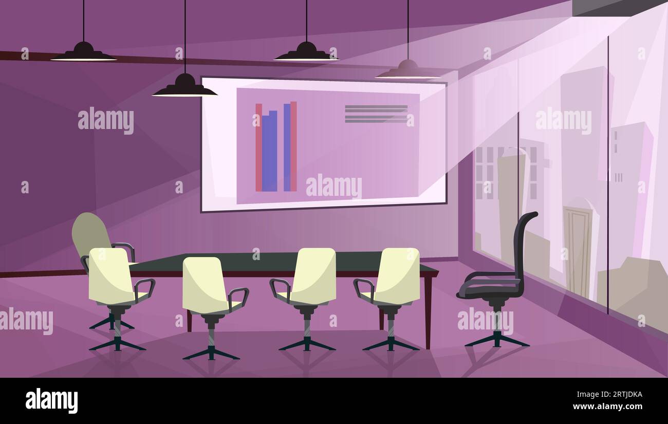 Illustration vectorielle moderne de salle de réunion d'affaires Illustration de Vecteur