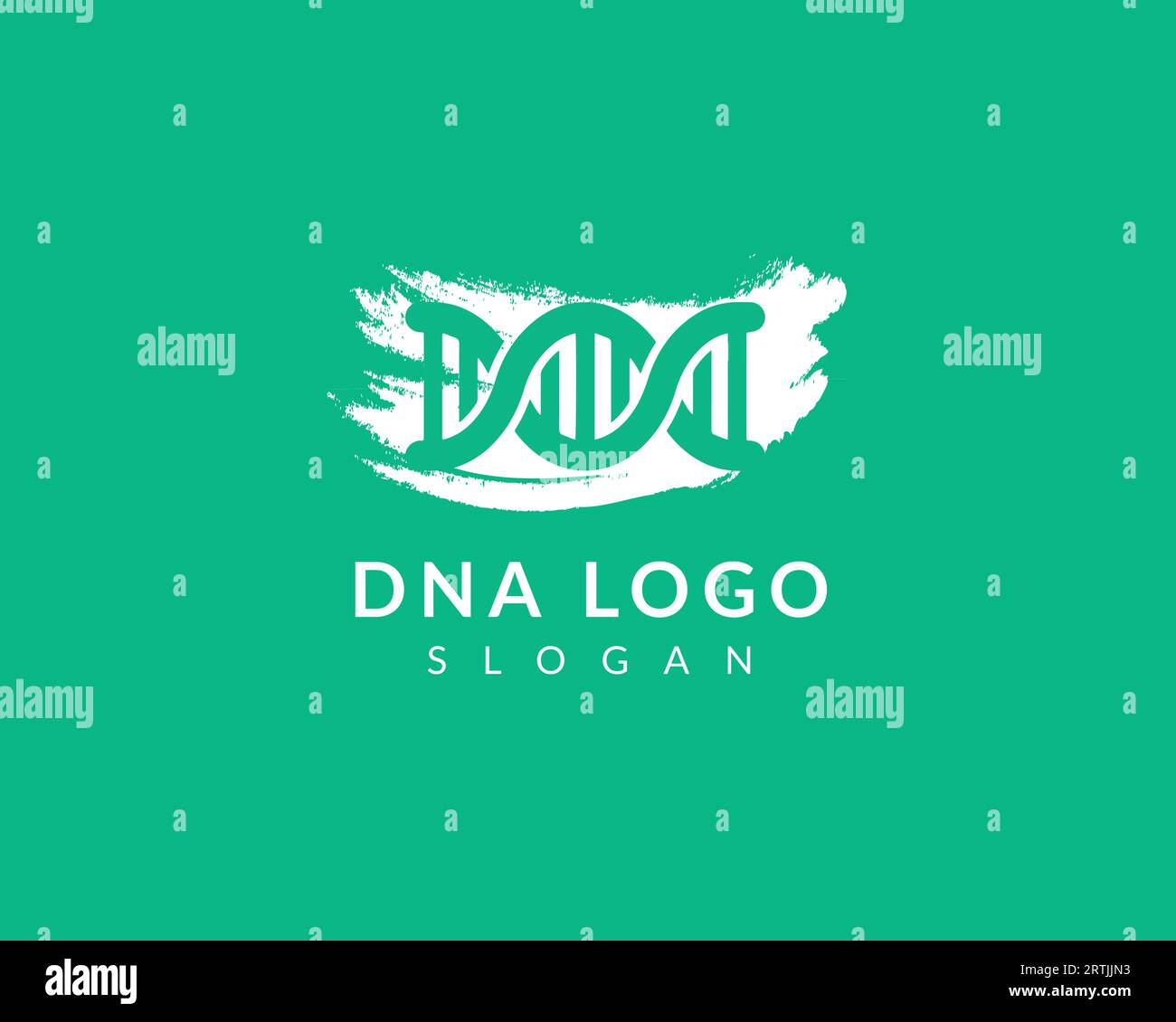 Logo DNA pour les produits biologiques. design éditable et unique pour votre entreprise. Icône d'ADN avec Brush Mark pour vecteur de marque et modifiable Illustration de Vecteur