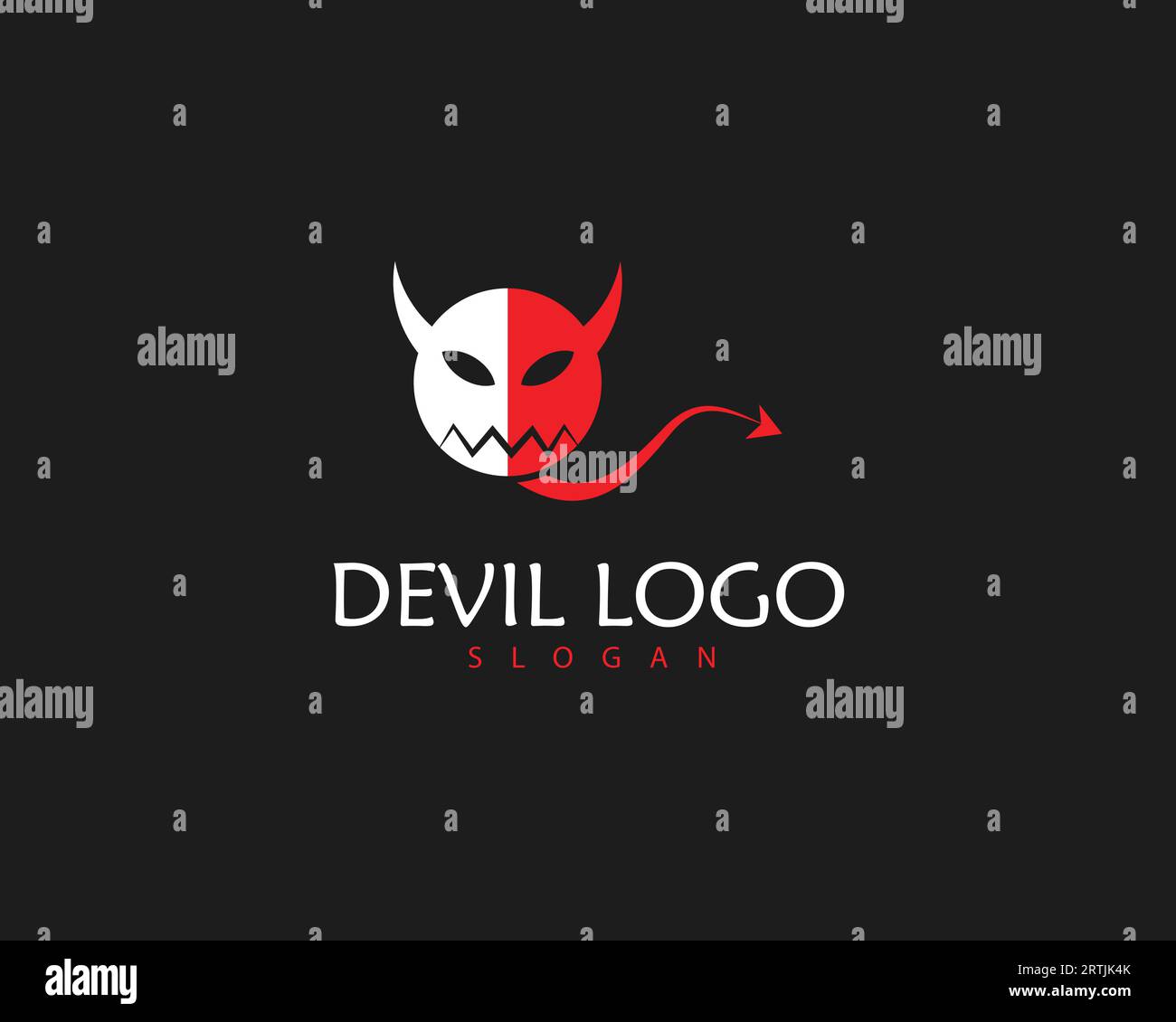 Conception d'illustration vectorielle de modèle de logo Devil. Modèle de logo Devil. Logo Red and White Devil pour vecteur de société et modifiable Illustration de Vecteur