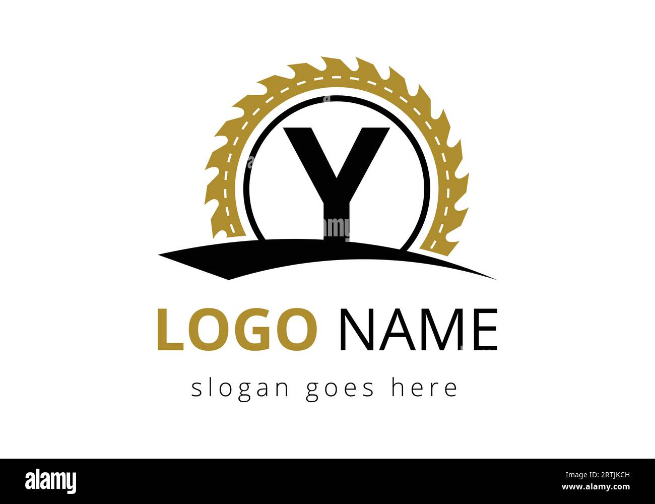 Modèle de vecteur de conception de logo de Carpenter de lettre y. logo de boiseries. Emblème de police Illustration de Vecteur