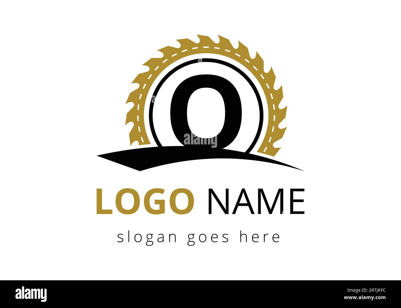 Modèle de vecteur de conception de logo de lettre O Carpenter. logo de boiseries. Emblème de police Illustration de Vecteur