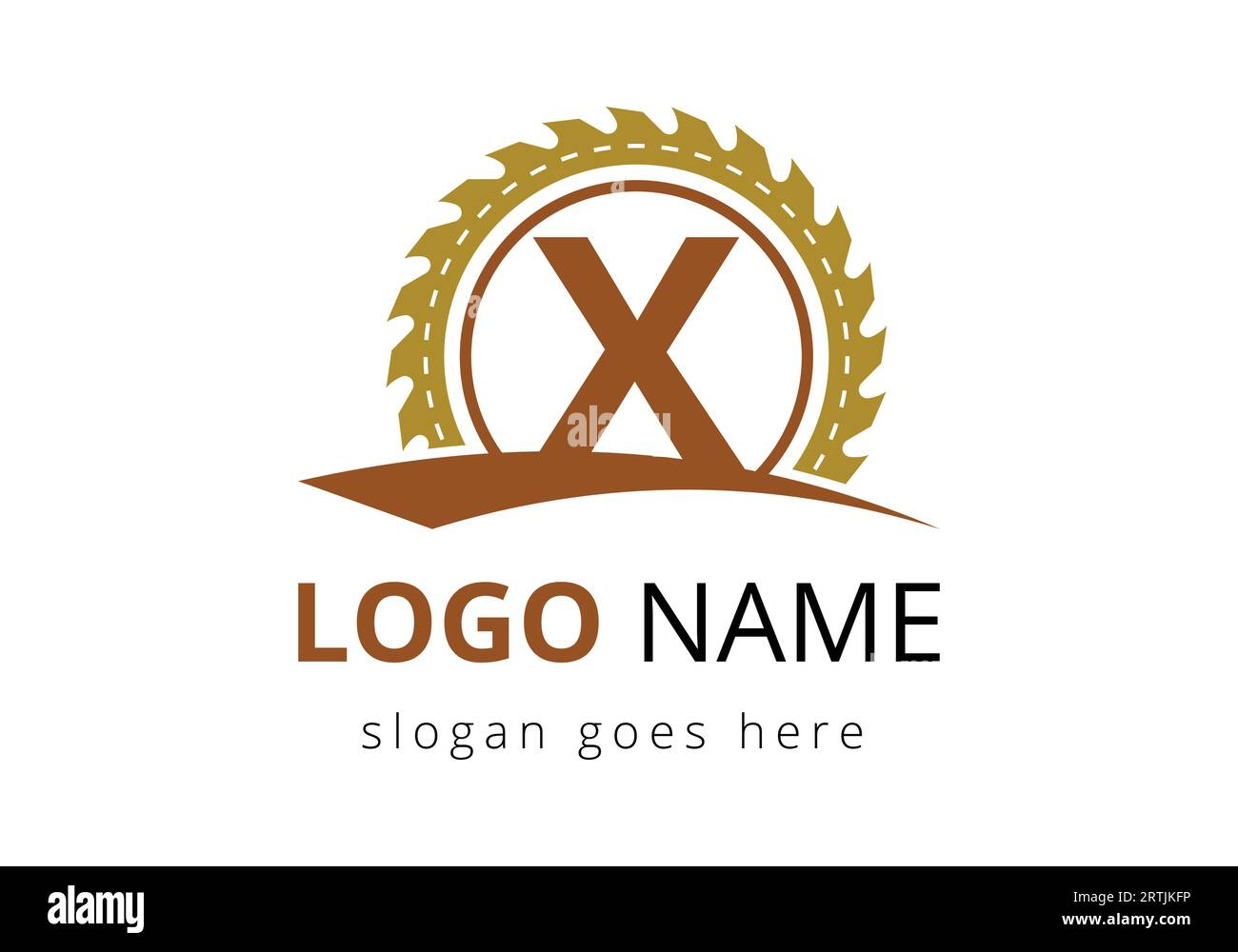 Modèle de vecteur de conception de logo de lettre X Carpenter. logo de boiseries. Emblème de police Illustration de Vecteur