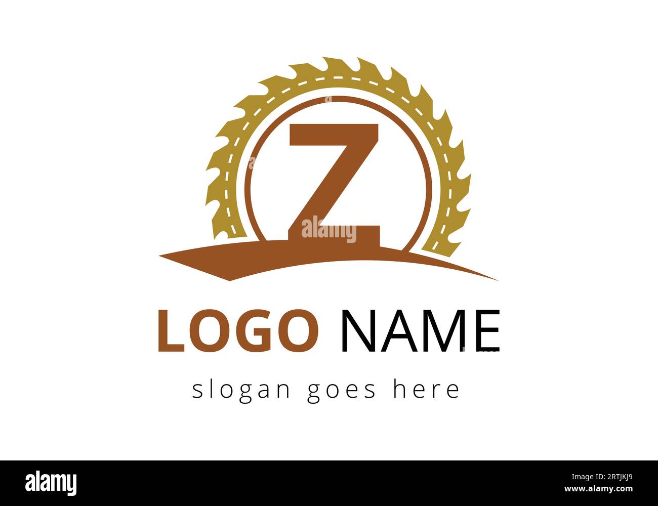 Modèle de vecteur de conception de logo de Carpenter de lettre Z. logo de boiseries. Emblème de police Illustration de Vecteur