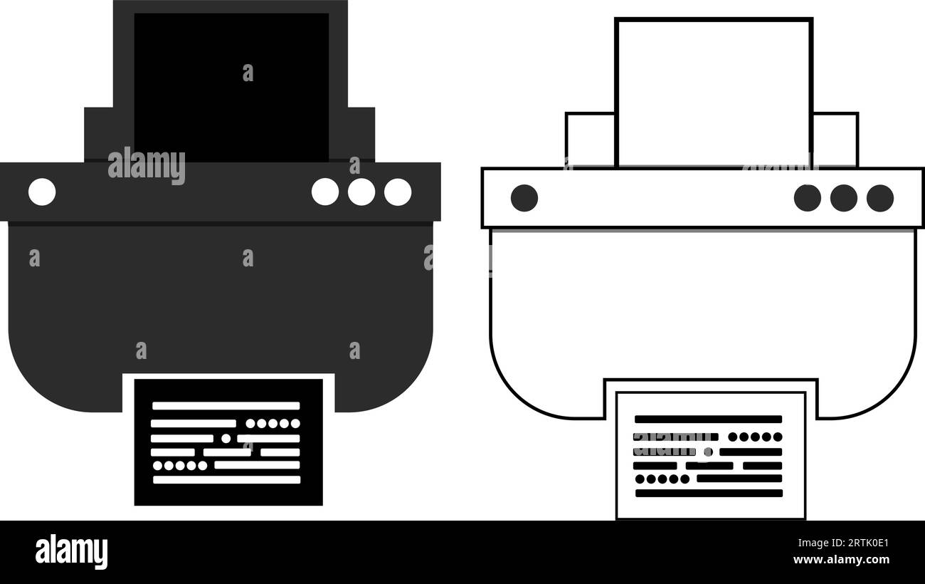 Jeu d'icônes de l'imprimante et symbole de l'icône du copieur. Icône de ligne d'imprimante dans un design de style glyphe tendance. Imprimez le papier dans l'imprimante scanner. L'imprimante réaliste imprime le Illustration de Vecteur