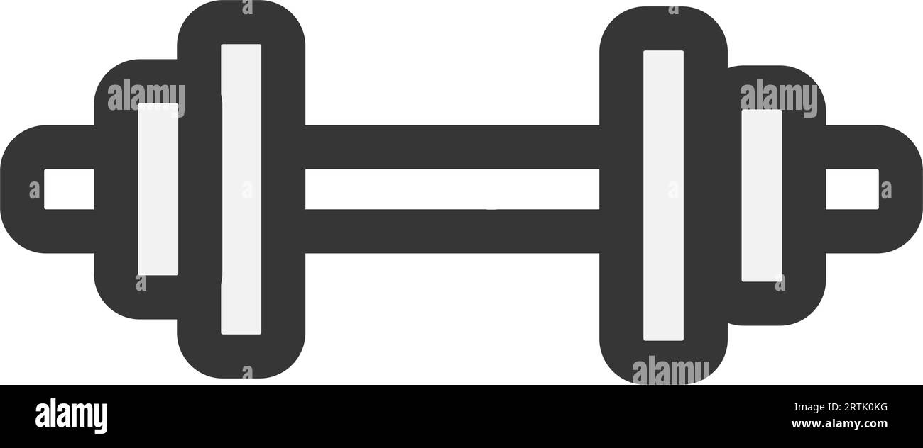 Icône en forme d'haltère. Icône de fitness de musculation. Poids signe noir et haltères gymnase fitness et équipement sportif. Icône de ligne d'haltère définie style linéaire. Illustration de Vecteur
