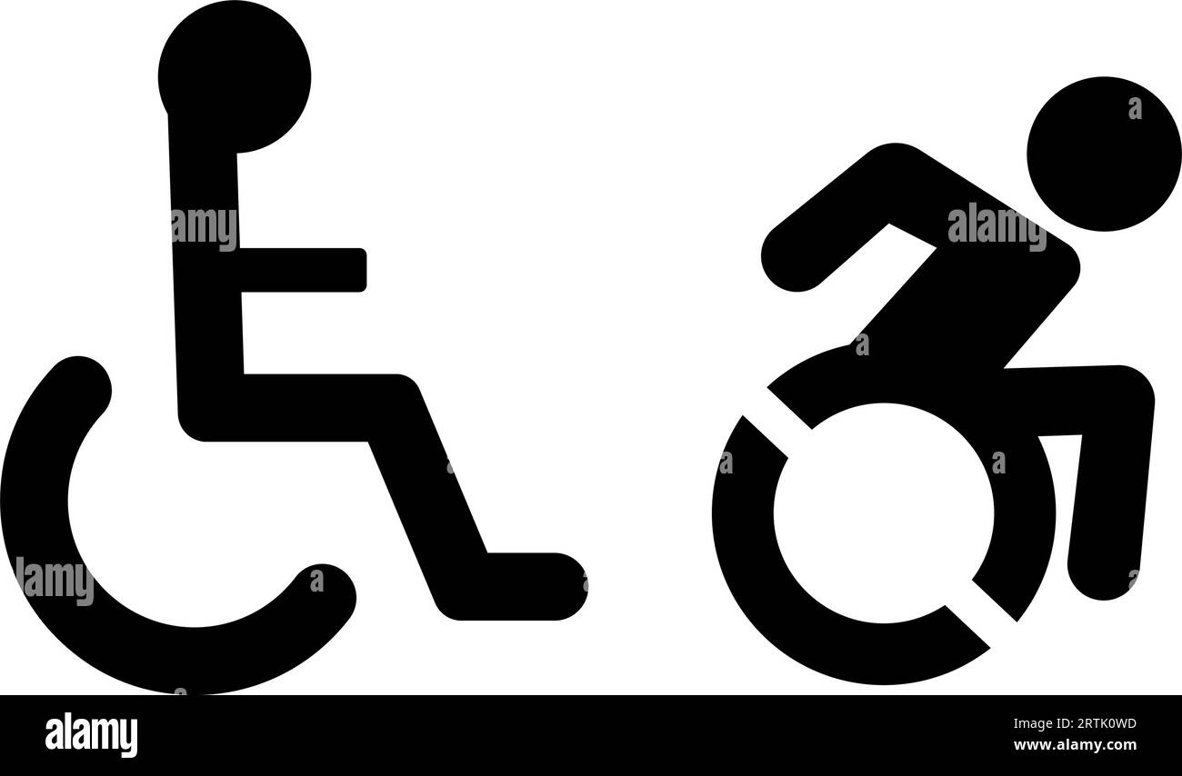 icône handicapés en fauteuil roulant. Symbole de la Journée mondiale du handicap, Journée mondiale de sensibilisation à l'autisme. Icône d'homme handicapé, un homme en fauteuil roulant. Malade handicapé A. Illustration de Vecteur