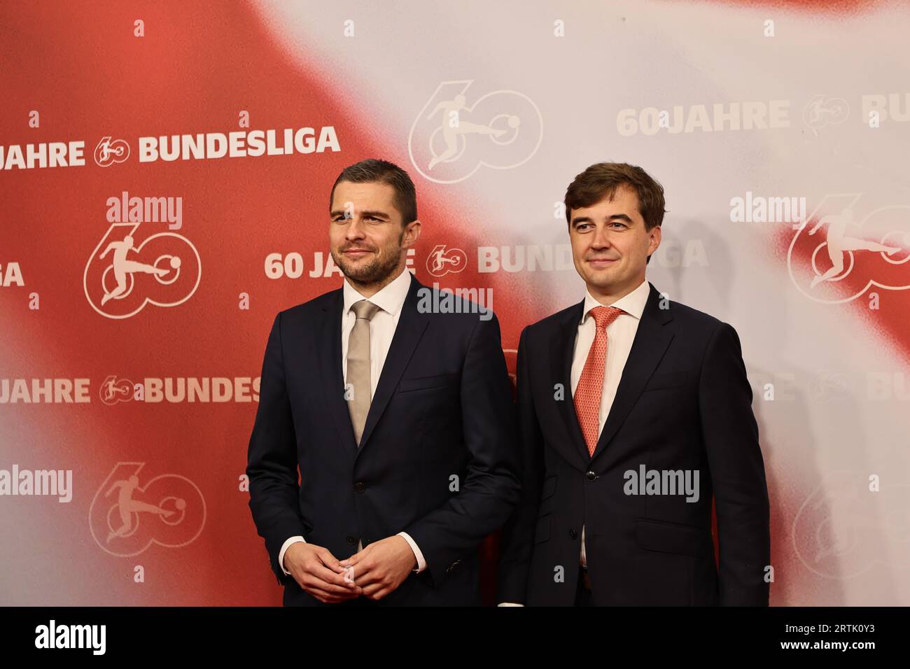 Berlin, Allemagne, le 13 septembre 2023, Dr, Marc Lenz et Dr Steffen Merkel assistent au gala des « 60 ans de la Bundesliga » au Tempodrom. Sven Struck/Alamy Live News Banque D'Images