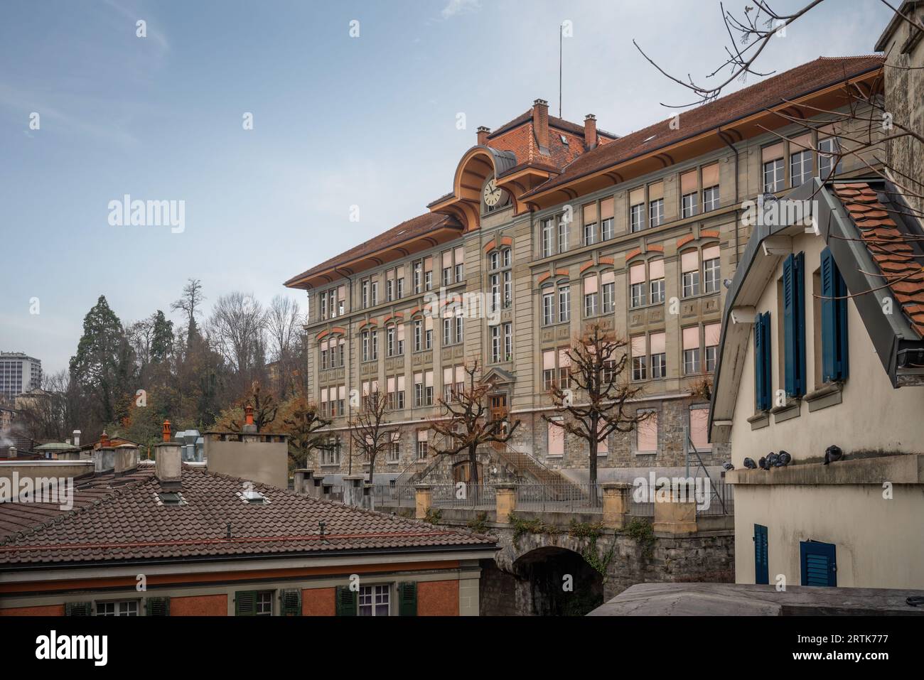 Bâtiment scolaire la barre - Lausanne, Suisse Banque D'Images