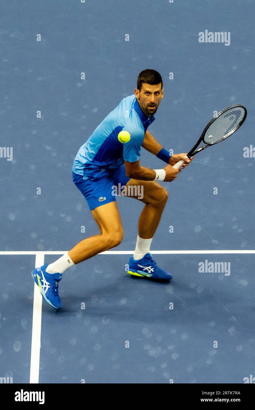 Novak Djokovic (SBR) participe à la finale du simple masculin de l'US Open de tennis 2023 Banque D'Images